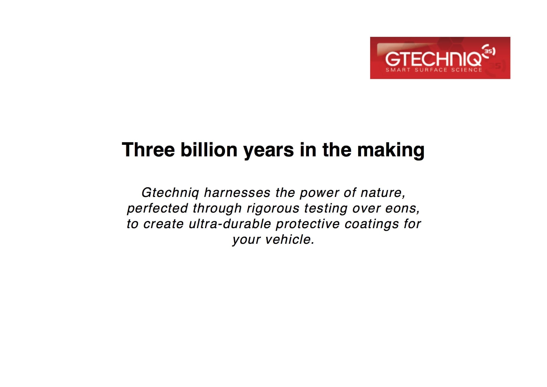 Automotive care slogan - Gtechniq